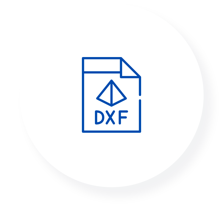 Dessins techniques des produits Ray en format DXF, disponibiles en différentes visualisations et facilement téléchargeable. 